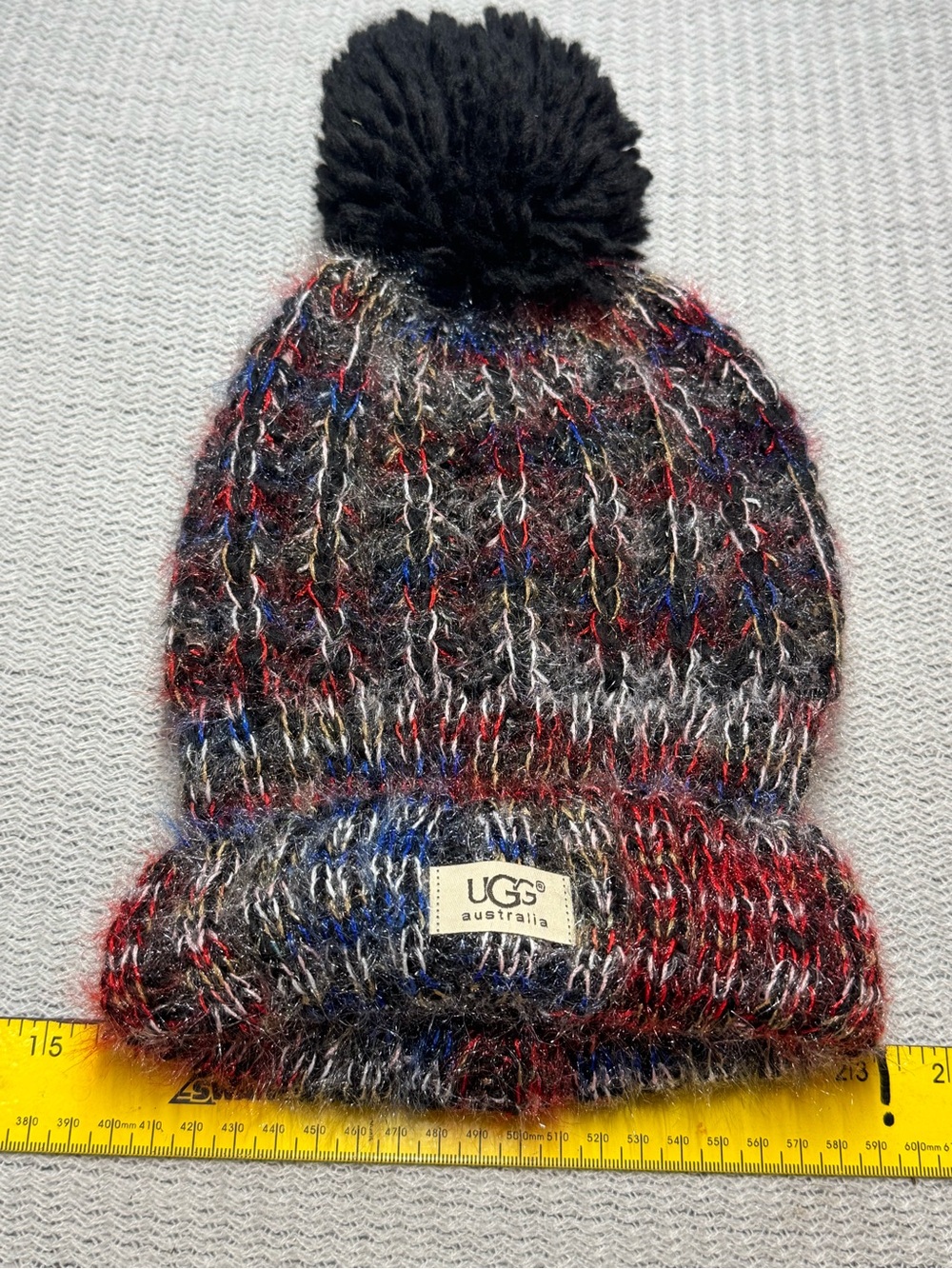 UGG Women’s Multi-Color Knit Pom Beanie - Black Pom